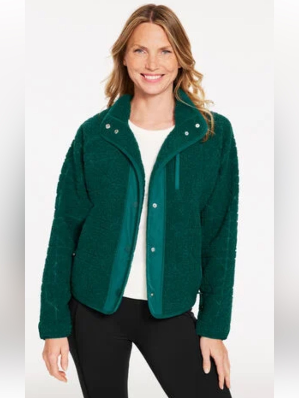 Talbots Deep Green Teddy Sherpa Jacket